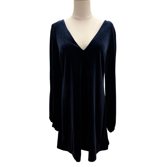 Free People Dresses & Skirts - Free People MISHA V-Neck Mini Dress  Blue Velvet